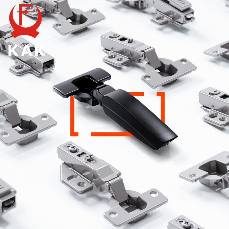 Cabinet Hinge Overlay - KAK 2PCS ซ่อนไฮดรอลิกห้องครัวบานพับสีดําปิดบานพับประตูตู้ Damper ประตูตู้ฮาร์ดแวร์เฟอร์นิเจอร์บานพับ