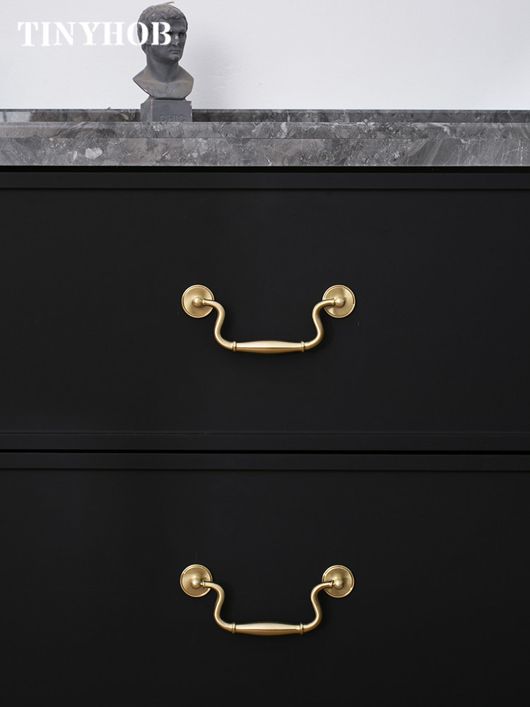 มือจับลิ้นชักทองเหลืองโบราณแบบ - Furniture Hardware Drop Pulls บทวิจารณ์และราคา