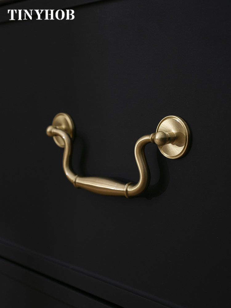 มือจับลิ้นชักทองเหลืองโบราณแบบ - Furniture Hardware Drop Pulls บทวิจารณ์และราคา