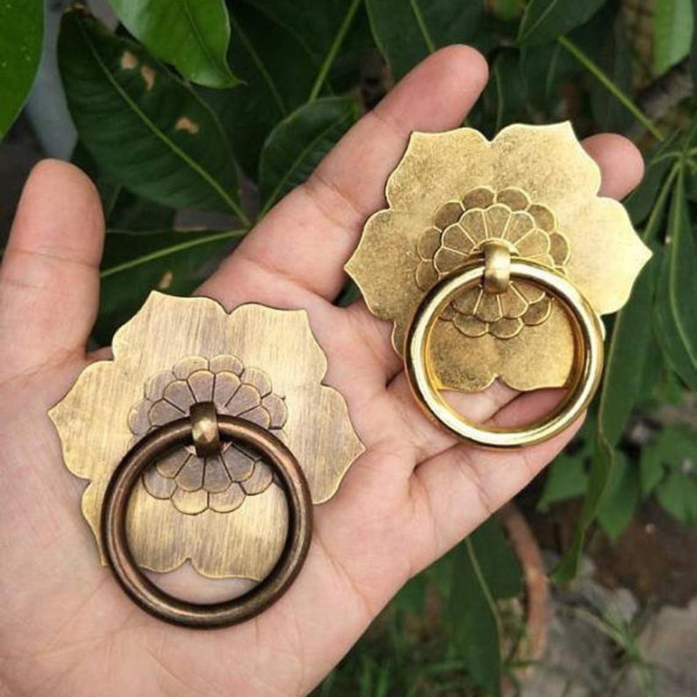 1ชิ้นตะขอแขวนผนังทองเหลืองโบรา - Furniture Hardware Drop Pulls บทวิจารณ์และราคา